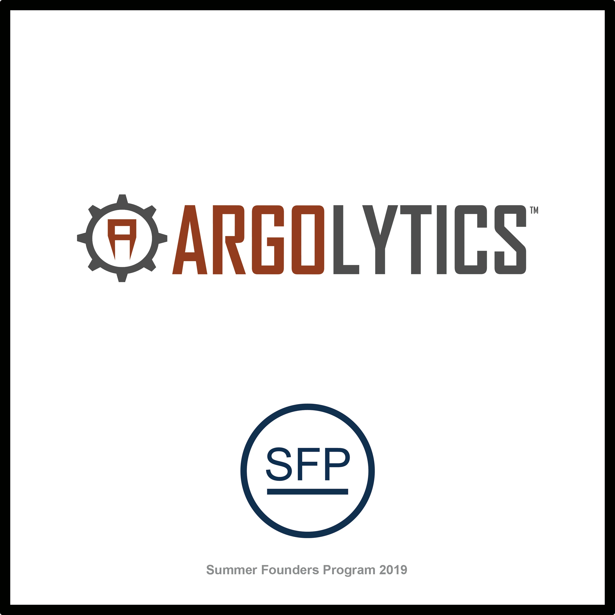 Argolytics startup plaque
