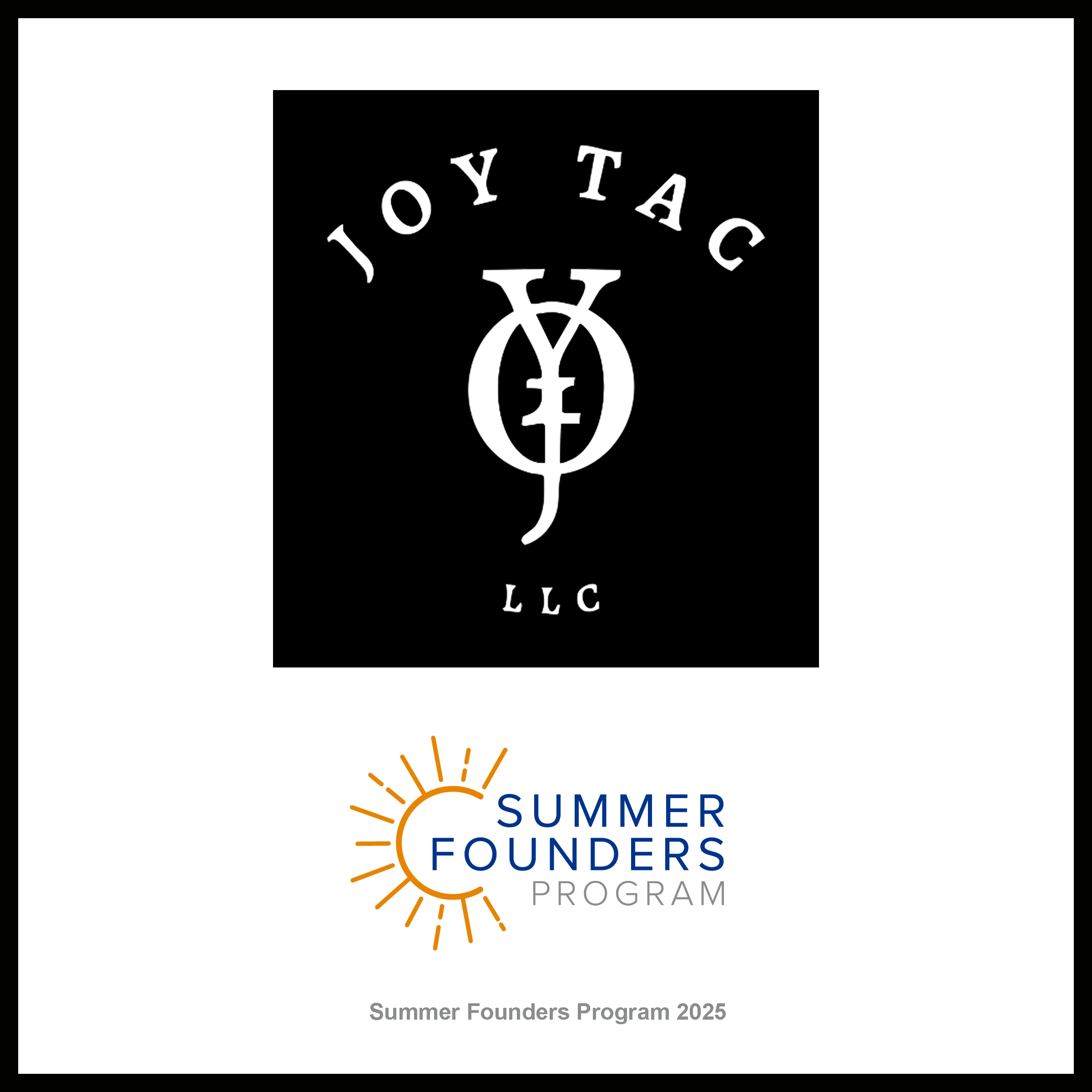 Joytac startup plaque